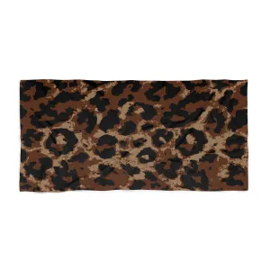 Vampire Art Grunge Brown Leopard Beach Towel