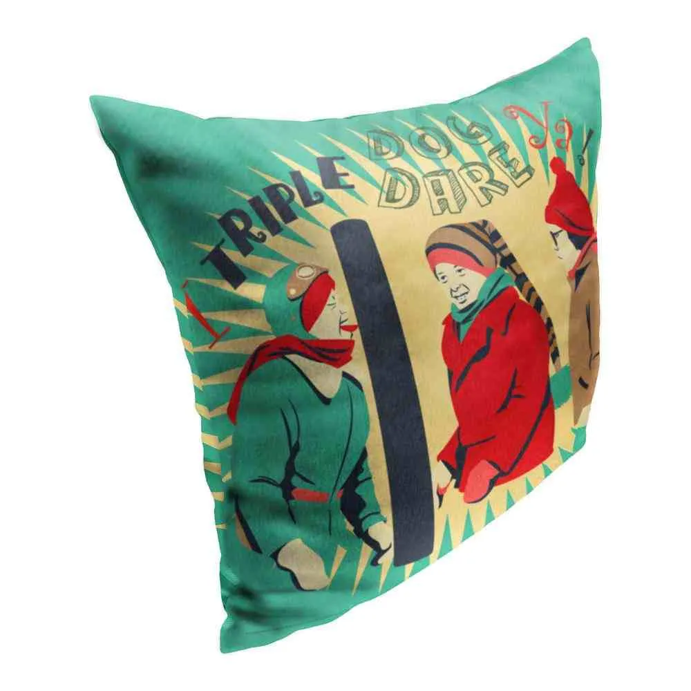 Warner Bros. A Christmas Story Triple Dog Dare Ya Throw Pillow 18x18 Inches