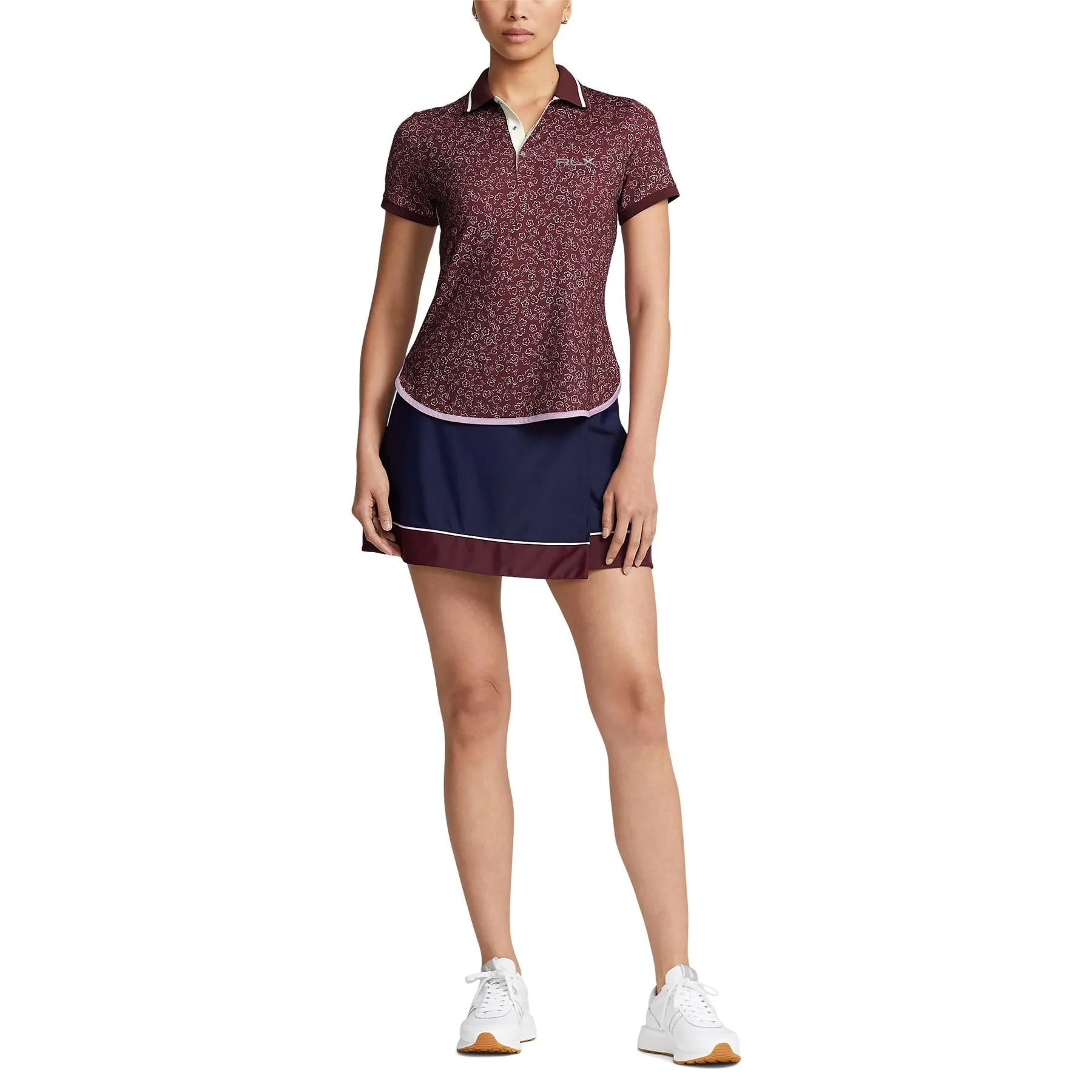 Womens Lightweight Airflow Shirttail Polo University Floral - AW23