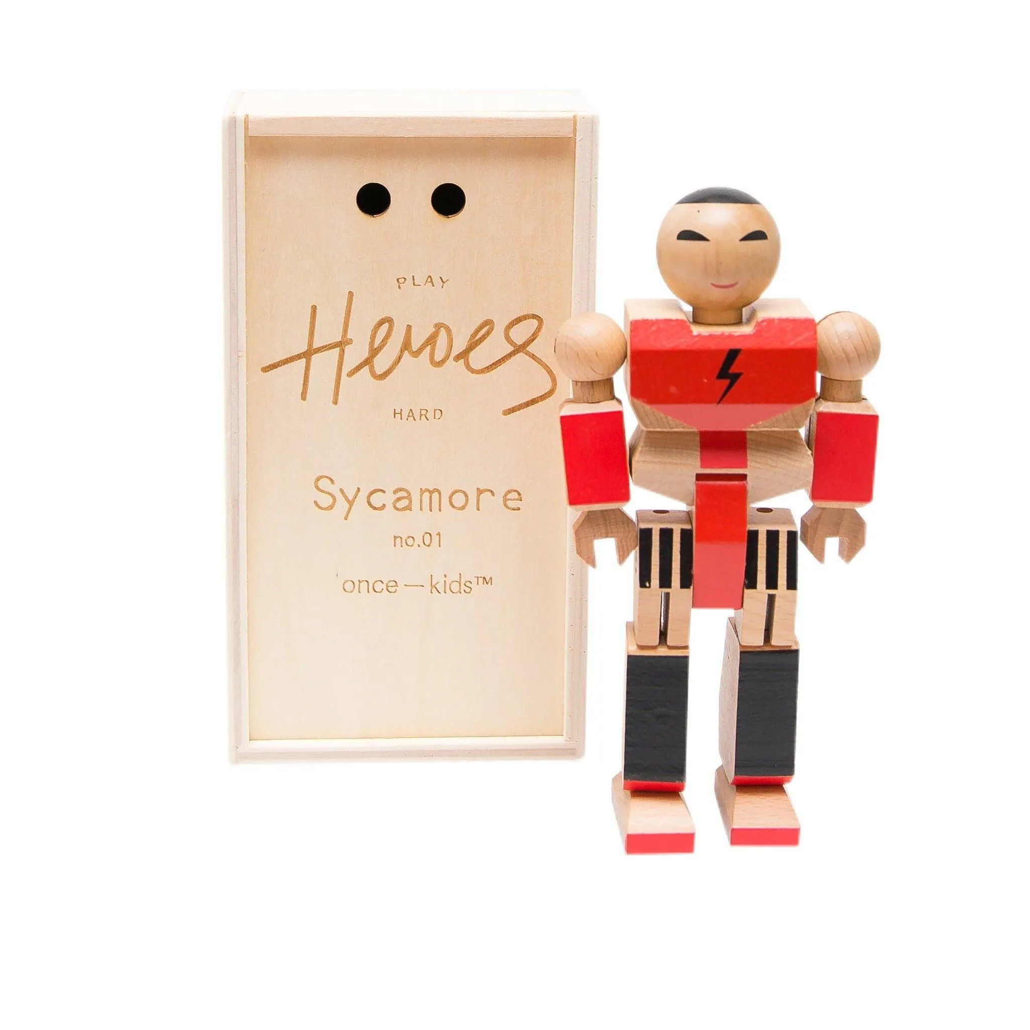 Wood Action Figure Playhard Heroes #1 Sycamore